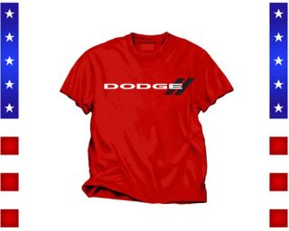 Dodge Red New Logo Black Stripes T Shirt