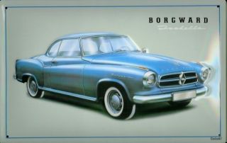 Borgward Isabella Auto Car Reklame Blech Schild Werbung Metal