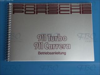 Betriebsanleitung für den Porsche 911 Carrera / Turbo (930). NEU. Mit