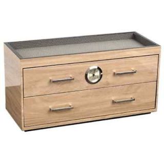 Wolf Designs Blonde Meridian Collection Two Drawer Blonde Humidor