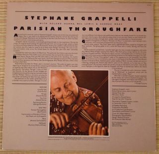 STEPHANE GRAPPELLI Parisian Thoroughfare 1975 LP