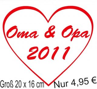 Auto Aufkleber Oma und Opa 2011 in Wunschfarbe A1656 A5
