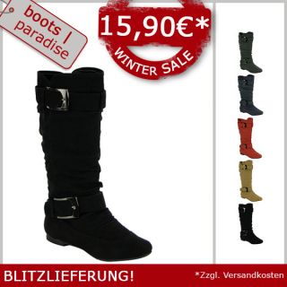 Wadenhohe Damen Schuhe Gr 36 41 Boots Stiefel 95057