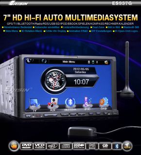 ES957GE 7 2 Din HD Autoradio Car DVD/USB/SD Player GPS TV iPod