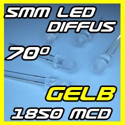 100 GELBE 5mm LED Diffus GELB YELLOW Jaune LEDs 1.6 lm