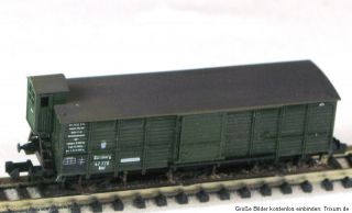 Trix Minitrix 13269 K bayr .ged. Güterwagen 3 achsig mit Bremserhaus