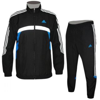 Adidas Nadino Essential 3 Streifen Trainingsanzug schwarz/blau Herren