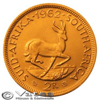 Südafrika Goldmünze 2 Rand 1962 7,32 Gramm Gold