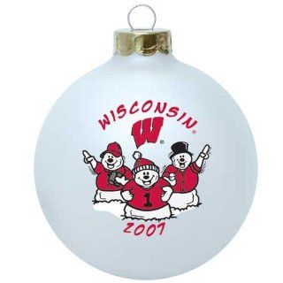 Wisconsin Badgers 2007 Round Snowman Christmas Tree