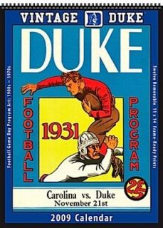 Duke Blue Devils 2009 Vintage Football Program Calendar