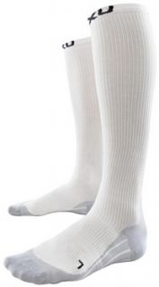 2XU Mens Compression Race Sock, XX Large, White/Grey