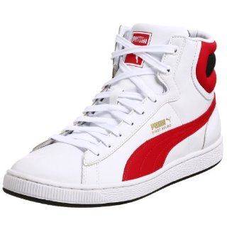  PUMA Mens First Round L Basketball Shoe,White/Red/Black,4 M Shoes