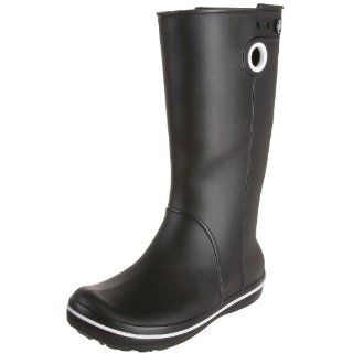 Crocs Womens Crocband Jaunt Rain Boot,Black,4 W US Shoes