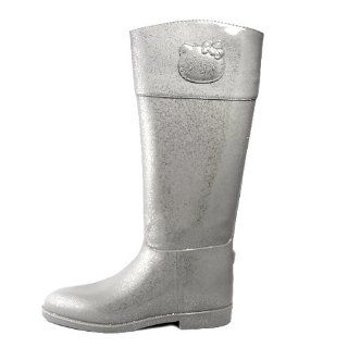 Hello Kitty Angelina Glitter Rainboots Silver Grey Alain Malka Shoes