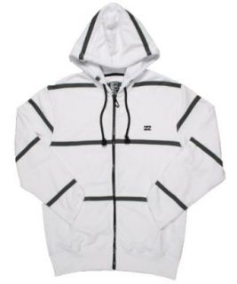Billabong Lonely Striped Mens Zip Hoodie (Large, White