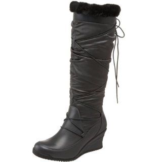 Fur Knee High Boot,Stilletto N/Shadow Grey Santa Fe,5.5 M US Shoes
