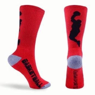 Basketball Socks Half Cushioned Crew Socks   Red/Gray
