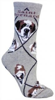 Saint Bernard Dog Gray Cotton Ladies Socks Clothing