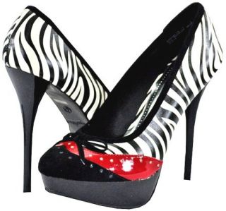 Michelle Dynamite 15 Zebra Multi Women Platform Pumps, 8.5 M US Shoes