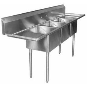 Regency 16 Gauge Three Compartment Stainless Steel Commercial Sink