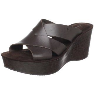Rockport Womens Keira Cross Slide Sandal,Dark Brown,8.5 M US Shoes