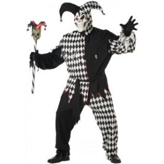 Black and White Evil Jester Plus Size Costume Clothing