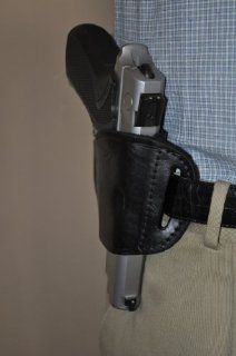 Black Leather Belt slide Gun Holster for Ruger P85, P90