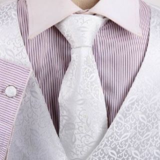 White Paisley Formal Vest for Men Patterned for Mens Gift