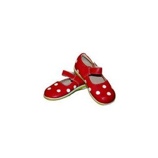 Puddle Jumper Polka Dot Mary Janes Leather Shoes Cherry Red/ White