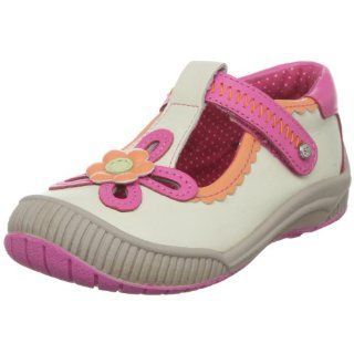 Baby Meadow Sporty T Strap Flat,Vanilla/Azalea,7.5 W US Toddler Shoes