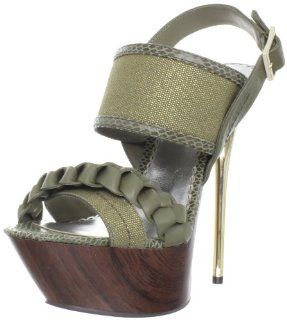 bebe Womens Charlene Platform Sandal,Khaki,10 M US Shoes