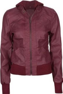 FULL TILT Faux Leather Womens Hooded Jacket Clothing