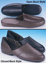 Mens Slippers   Closed Back Black Shoes