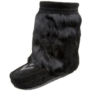  Manitobah Mukluks Womens Half Muk Fur Boot,Black,5 M US Shoes
