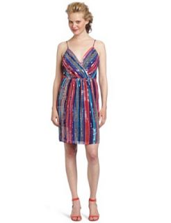 Trina Turk Womens Java Stripe Dress, Multi, 6, Clothing