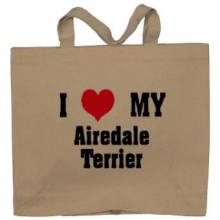 I Love/Heart Airedale Terrier Totebag (Cotton Tote / Bag