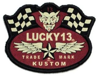 Lucky 13 Devil Flags Screen Printed Patch Iron On
