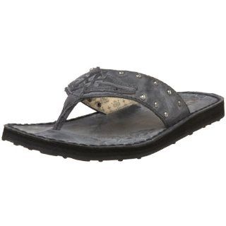 Affliction Mens Rehab Thong Sandal,Black,7 M US Shoes
