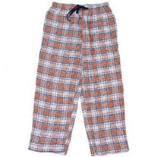 Orange and Navy Plaid Flannel Pajama Pants for Women