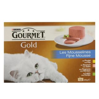 Pâtée pour chat GOURMET Gold   Les mousselines   12 boites de 85