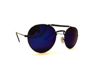 Technotronic Retro Aviator Sunglasses with Blue Mirror