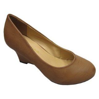 Andres Machado Womens Brown Wedge Pumps 5 Shoes