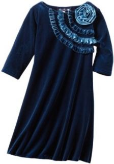 Blue Pearl Girls 7 16 Shimmer Velour Ruffles Dress