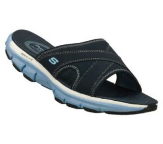 Skechers Shape Ups Liv Beachy Womens Slide Sandals Navy/Blue 6 Shoes