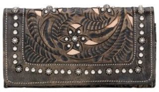 American West Ladies flap wallet with snap closure