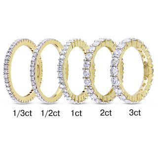 Miadora 14k Yellow Gold 1/3ct to 3ct TDW Diamond Eternity Ring (G H