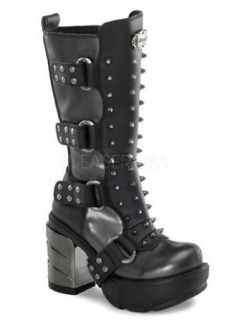 Spikes And Studs Multi Strap Calf Platform Boot   10