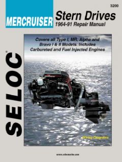 Seloc Mercruiser Stern Drives 1964 91 Repair Manual Type 1, Mr, Alpha