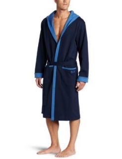 HUGO BOSS Mens Hooded Robe With Contrasting Inside Color