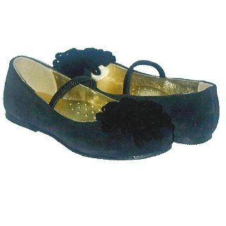 Girls Footwear Black Velvet Dress Slippers Shoes 7 4 IM Link Shoes